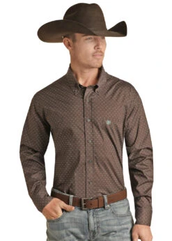 Men's Rock & Roll Cowboy Button Down Shirt #RRMSODR09I