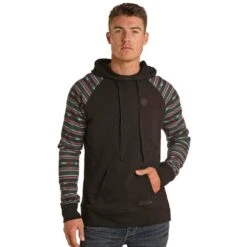 Rock N Roll Cowboy N Aztec Sleeve Hoodie