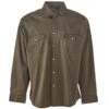 Cowboy Legend Men's Washed Olive Long Sleeve Snap Shirt