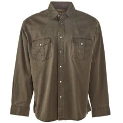 Cowboy Legend Men's Washed Olive Long Sleeve Snap Shirt