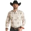 Rock N Roll Cowboy Men's Aztec Long Sleeve Snap Shirt