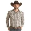 Rock N Roll Cowboy Men's Plaid Long Sleeve Snap Shirt
