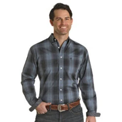 Rock N Roll Cowboy Men's Plaid Button Down