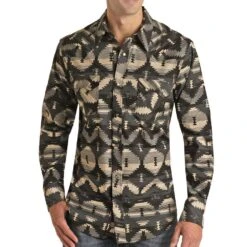 Rock N Roll Cowboy Men's Aztec Snap Shirt