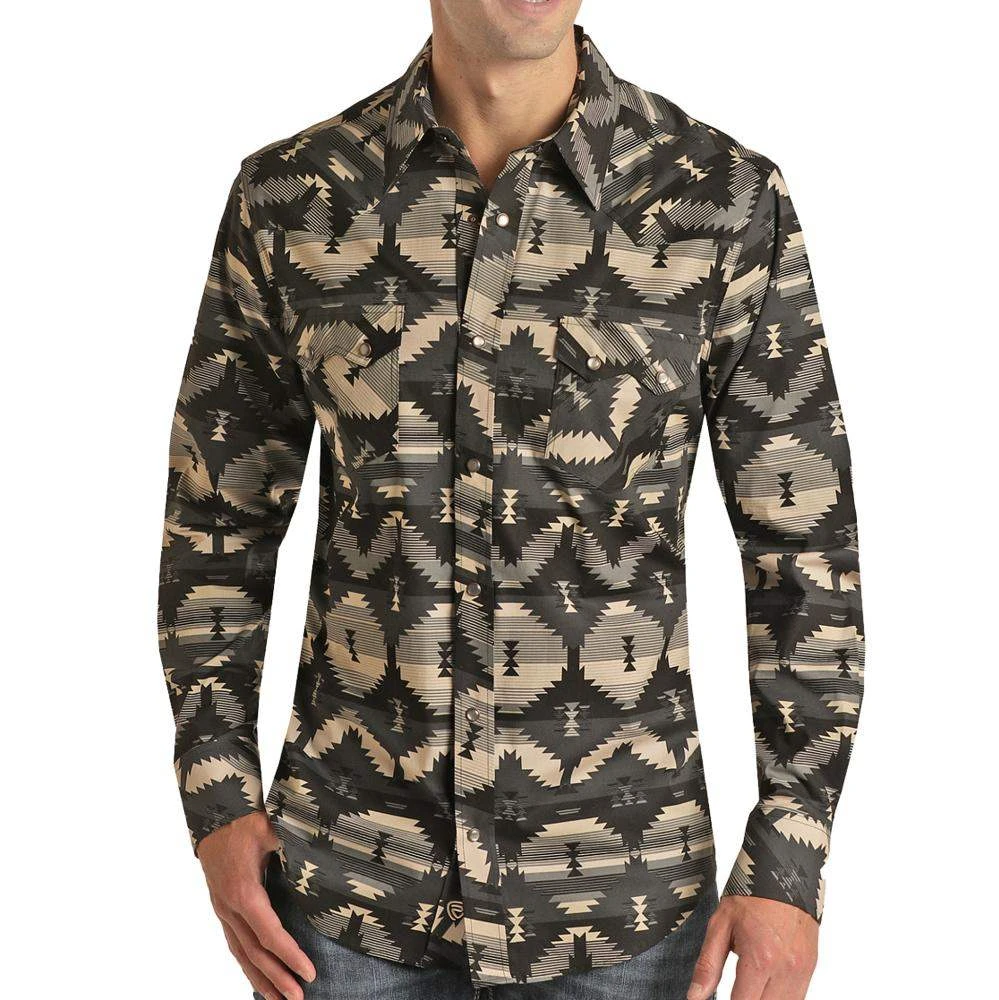 Rock N Roll Cowboy Men's Aztec Snap Shirt 1 Rock N Roll Cowboy Men's Aztec Snap Shirt