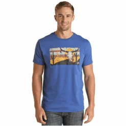 Rock & Roll Cowboy Men's Royal Western Graphic T-Shirt RRMT21RZMC-44