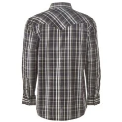 Cowboy Legend Men's Grey Plaid Long Sleeve Snap Shirt -Cowboy Deals Store 6 12 P203 3