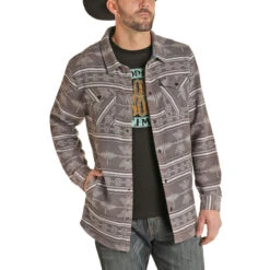 Cowboy Deals Store 16 Rock & Roll Cowboy Men's Brushed Twill Jacquard Shirt Jacket 92-1117