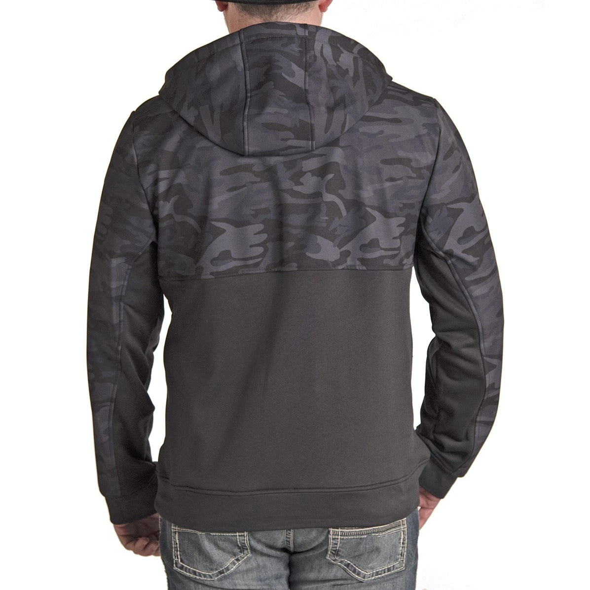 Rock & Roll Cowboy Men's Camo Printed Softshell Hooded Jacket 92-1128 2 Rock & Roll Cowboy Men's Camo Printed Softshell Hooded Jacket 92-1128 - Image 2