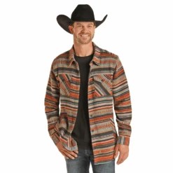 Cowboy Deals Store 12 Rock & Roll Cowboy® Men's Aztec Snap Down Shirt Jacket 92-2052
