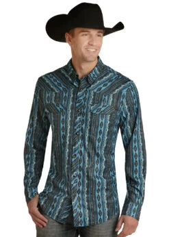 Men's Rock & Roll Cowboy Ripstop Snap Front Shirt #RRMSOSR09W
