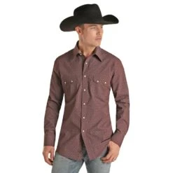 Rock & Roll Cowboy® Men's Long Sleeve Geo Print Snap Up Shirt B2S2027