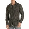 Rock & Roll Cowboy® Men's Geometric Print Black Snap Shirt B2S2039