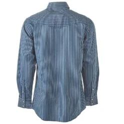 Cowboy Legend Men's Blue Striped Long Sleeve Snap Shirt -Cowboy Deals Store CCM 308 3