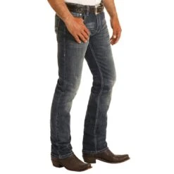 Rock N Roll Cowboy Men's And Vintage 46 Revolver Dark Jeans -Cowboy Deals Store M1R8299 2