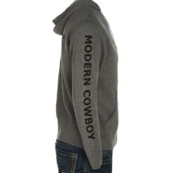 Modern Cowboy Gray Full Zip Hooded Sweatshirt -Cowboy Deals Store MCBZH H2 MODERN COWBOY 3
