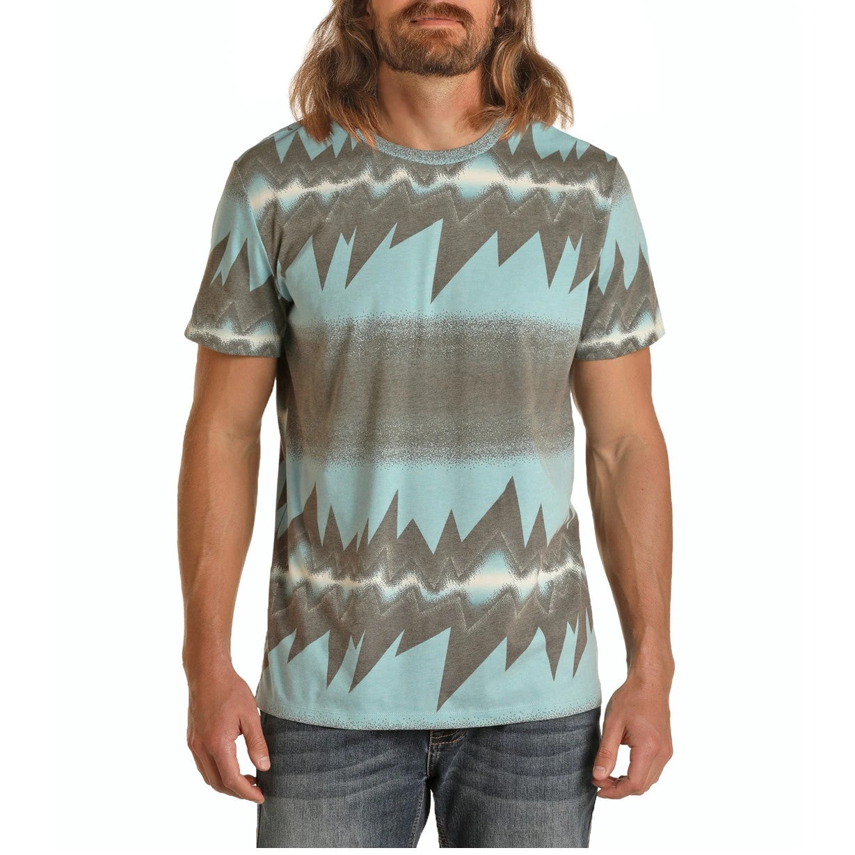 Rock & Roll Cowboy® Dale Brisby Bolt Print Short Sleeve Tee P9-1528 1 Rock & Roll Cowboy® Dale Brisby Bolt Print Short Sleeve Tee P9-1528