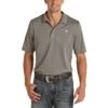 Rock & Roll Cowboy Men's Short Sleeve Grey Polo P9P8016-05