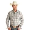 Rock & Roll Cowboy Men's Plaid Red Striped Snap Shirt R0S3285