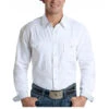 Rock & Roll Cowboy White Long Sleeve Snap Shirt R0S6384