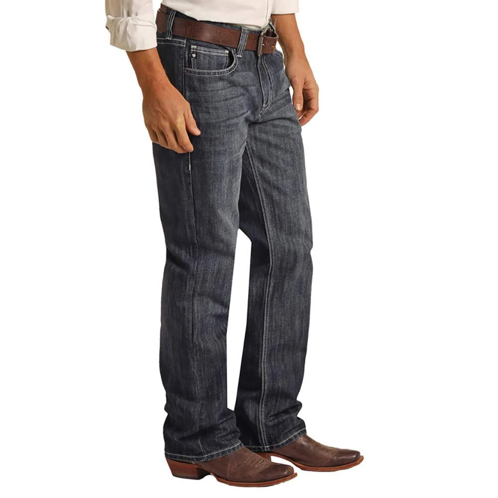 Rock N Roll Cowboy Men's Double Barrel Straight Dark Vintage Jean 5 Rock N Roll Cowboy Men's Double Barrel Straight Dark Vintage Jean - Image 5