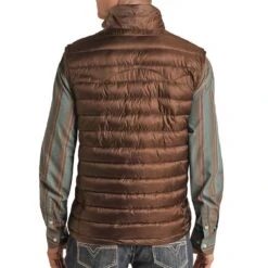 Rock N Roll Cowboy Men's Brown Poly Fill Puffer Vest -Cowboy Deals Store RRMO98RZWE 3