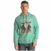 Rock & Roll® Men's Turquoise Bull Skull Graphic Hoodie RRMT94R05Y-86