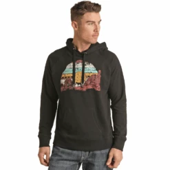 Cowboy Deals Store 9 Rock & Roll Cowboy® Men's Desert Sunset Black Hoodie RRMT94R05Z-01