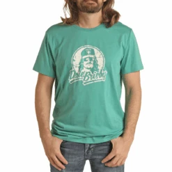 Rock & RollĀ® Unisex Dale Brisby Graphic Turquoise T-Shirt RRUT21R06G-86