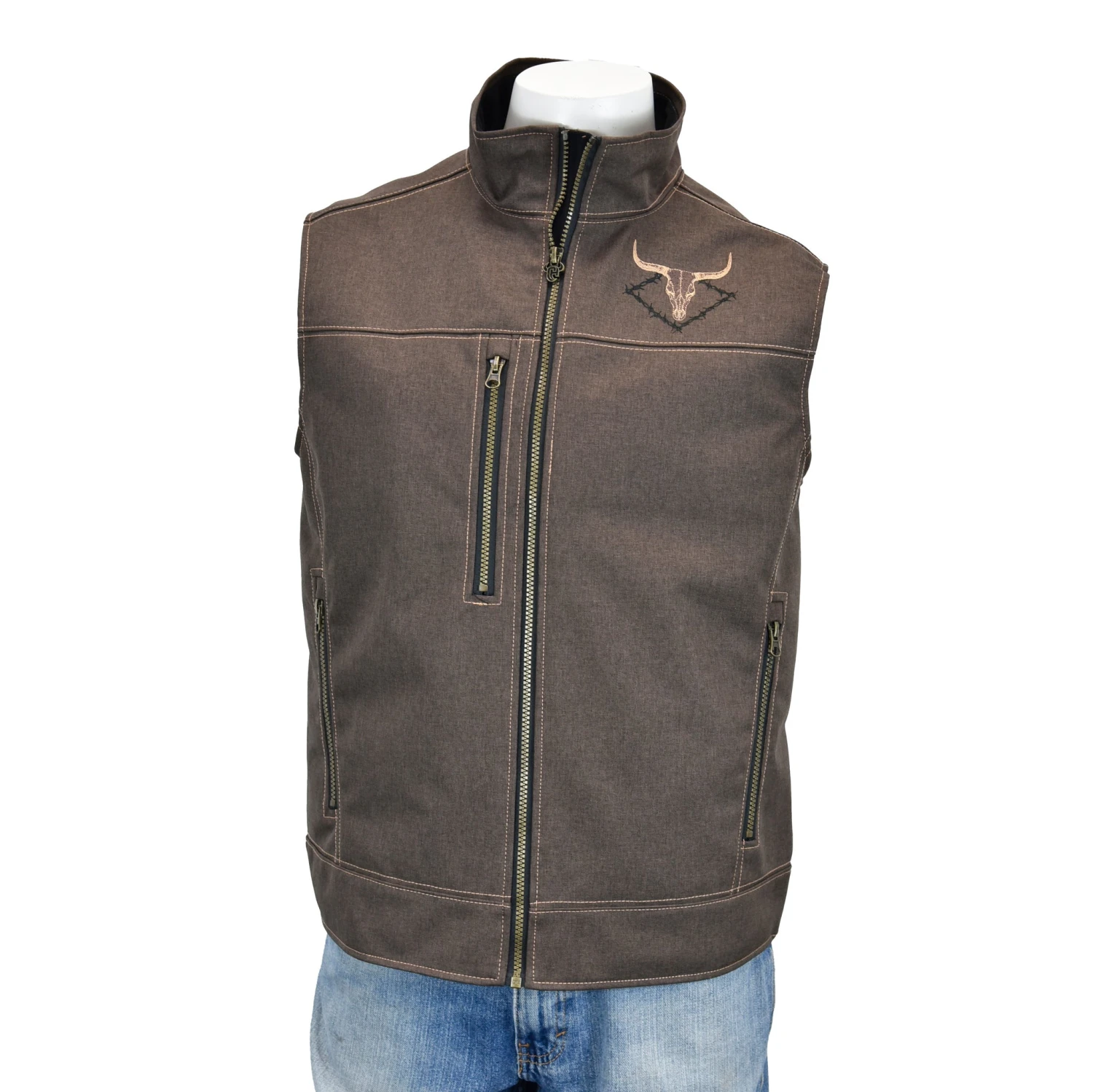 Cowboy Hardware Men's Tech Woodsman Dark Chocolate Brown Vest 185152-661 1 Cowboy Hardware Men's Tech Woodsman Dark Chocolate Brown Vest 185152-661